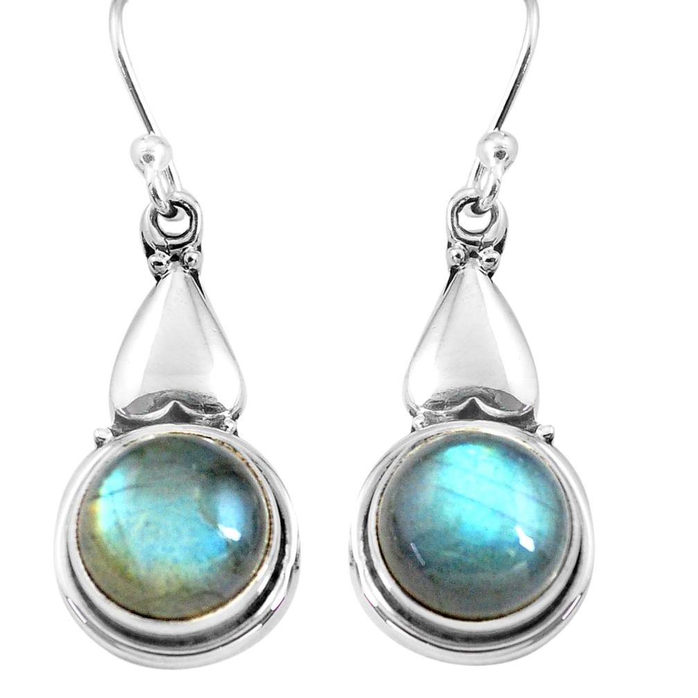 11.23cts natural blue labradorite 925 sterling silver dangle earrings p85634