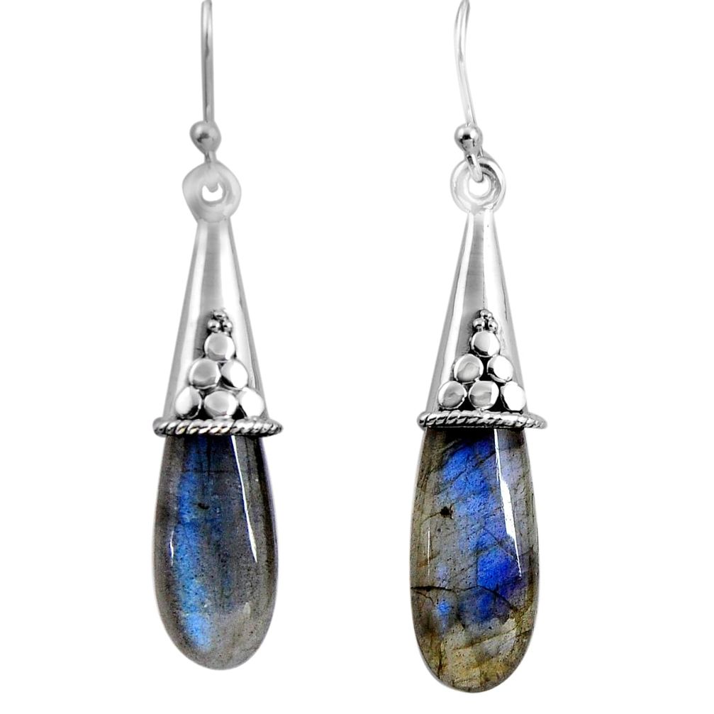 15.90cts natural blue labradorite 925 sterling silver dangle earrings p89708