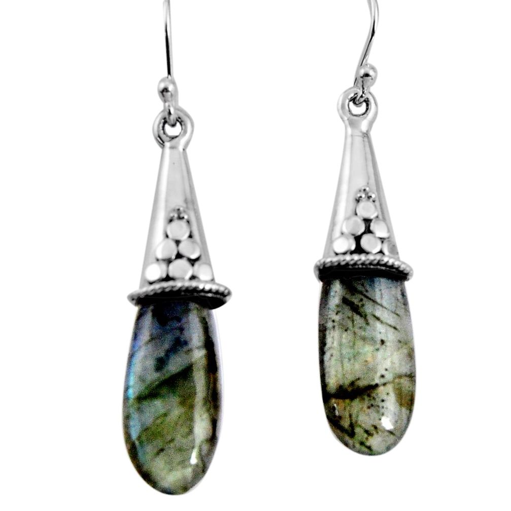 15.36cts natural blue labradorite 925 sterling silver dangle earrings p89711