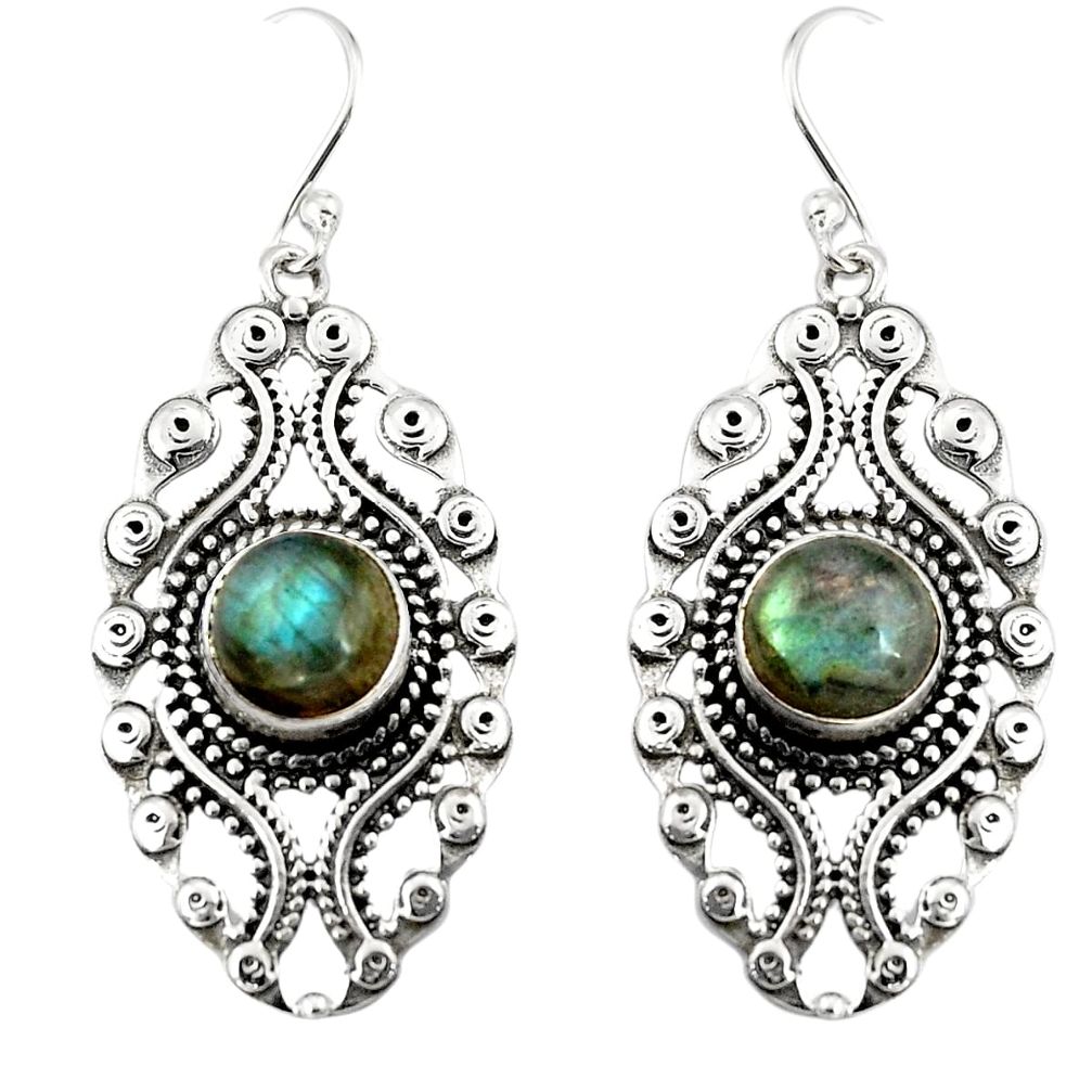 5.62cts natural blue labradorite 925 sterling silver dangle earrings r19743
