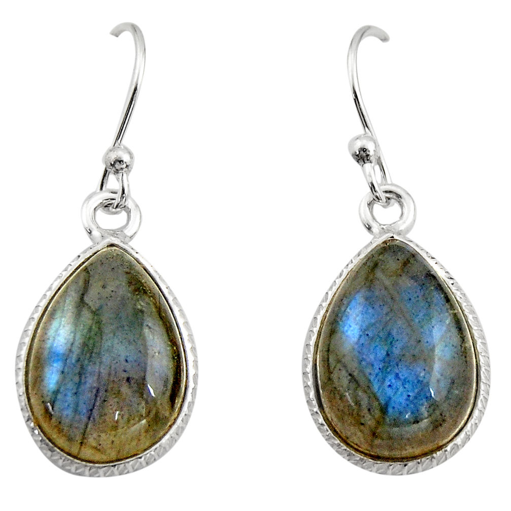 9.74cts natural blue labradorite 925 sterling silver dangle earrings r21563