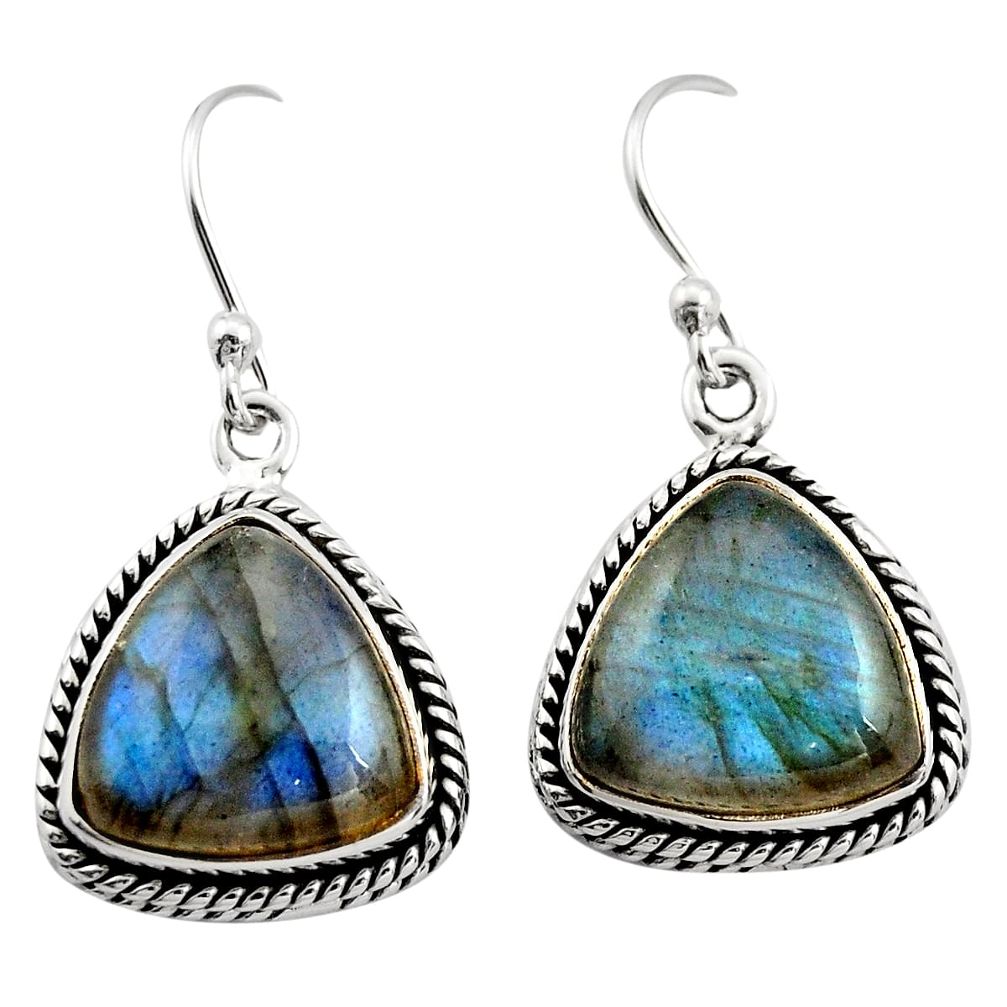 12.04cts natural blue labradorite 925 sterling silver dangle earrings r21588