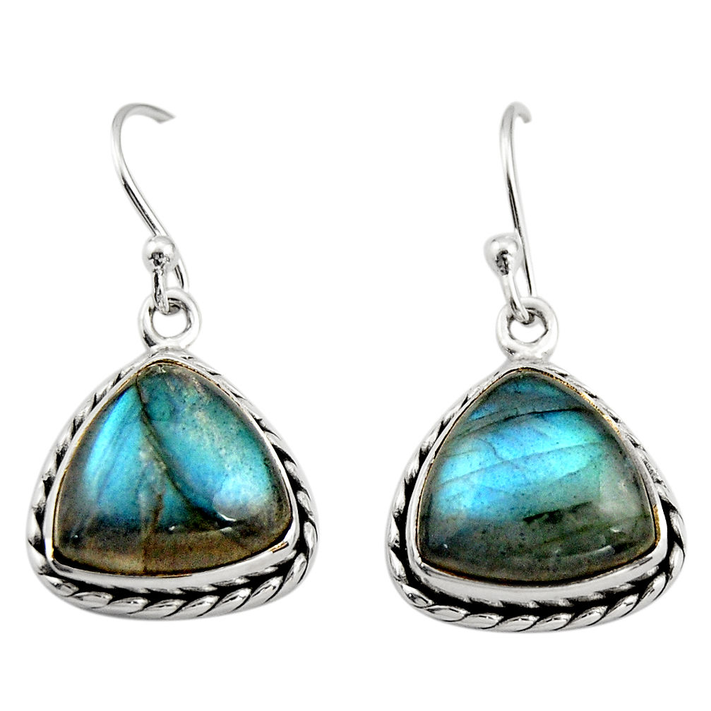 9.05cts natural blue labradorite 925 sterling silver dangle earrings r21606
