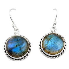 9.45cts natural blue labradorite 925 sterling silver dangle earrings r21610
