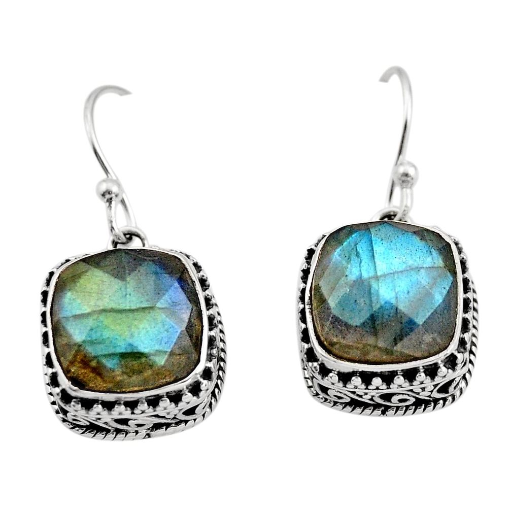 11.83cts natural blue labradorite 925 sterling silver dangle earrings r21882