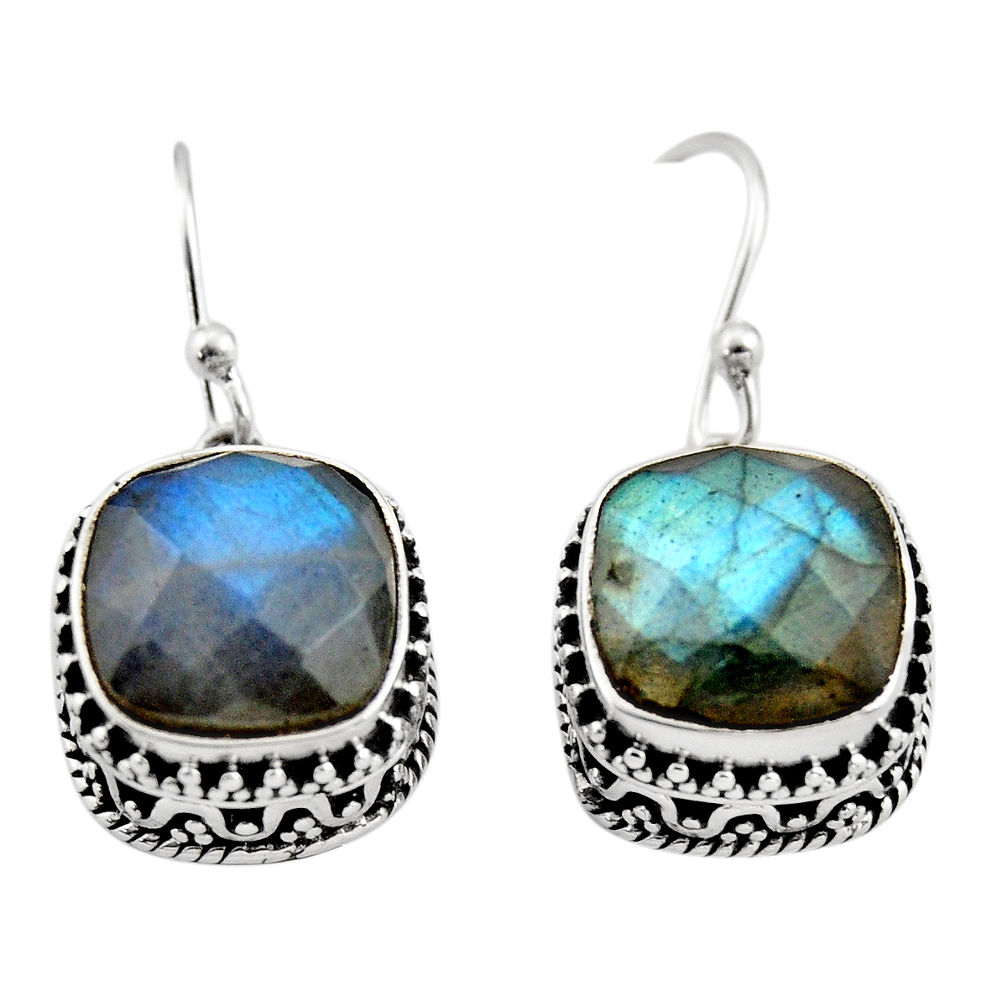 10.44cts natural blue labradorite 925 sterling silver dangle earrings r21889