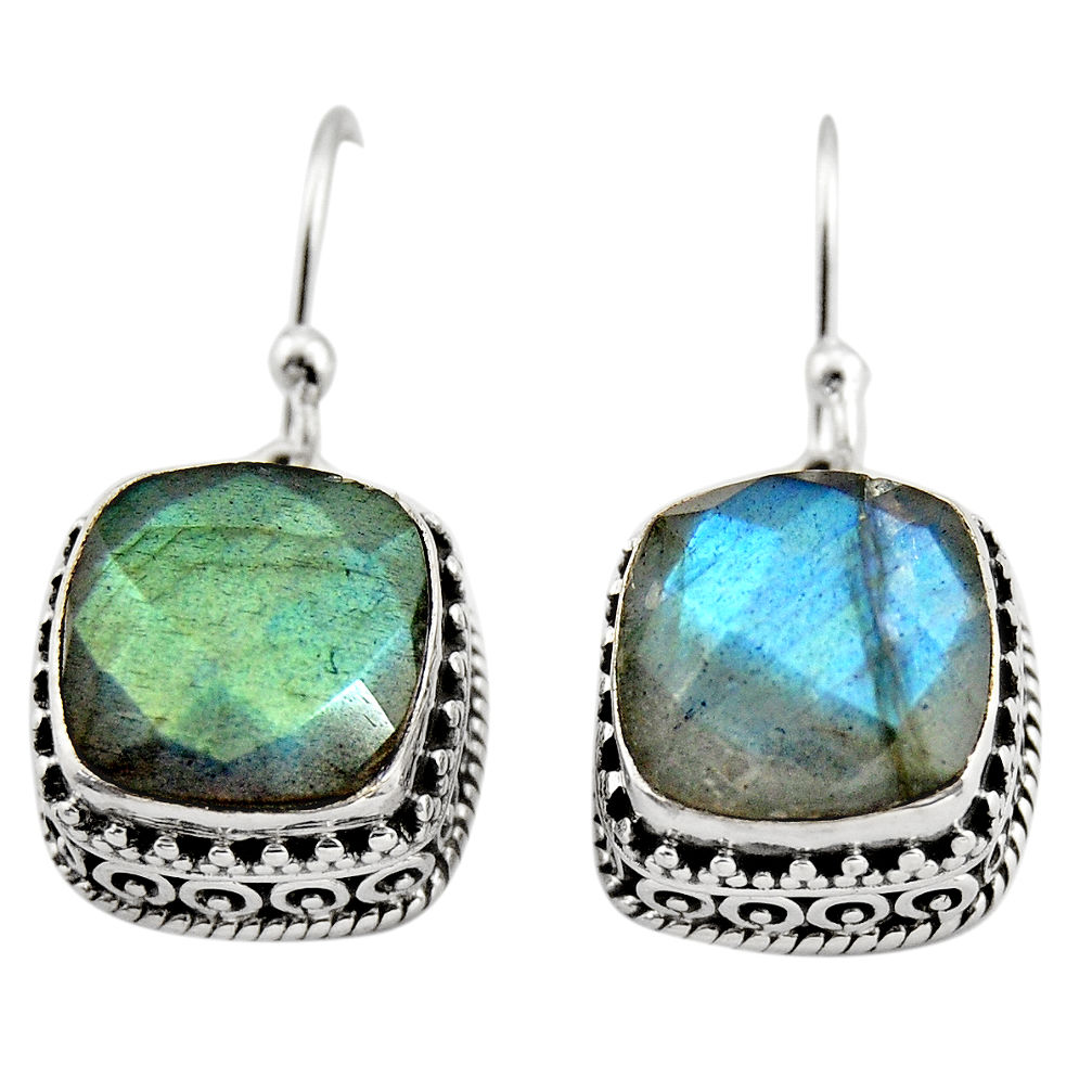 9.92cts natural blue labradorite 925 sterling silver dangle earrings r21898