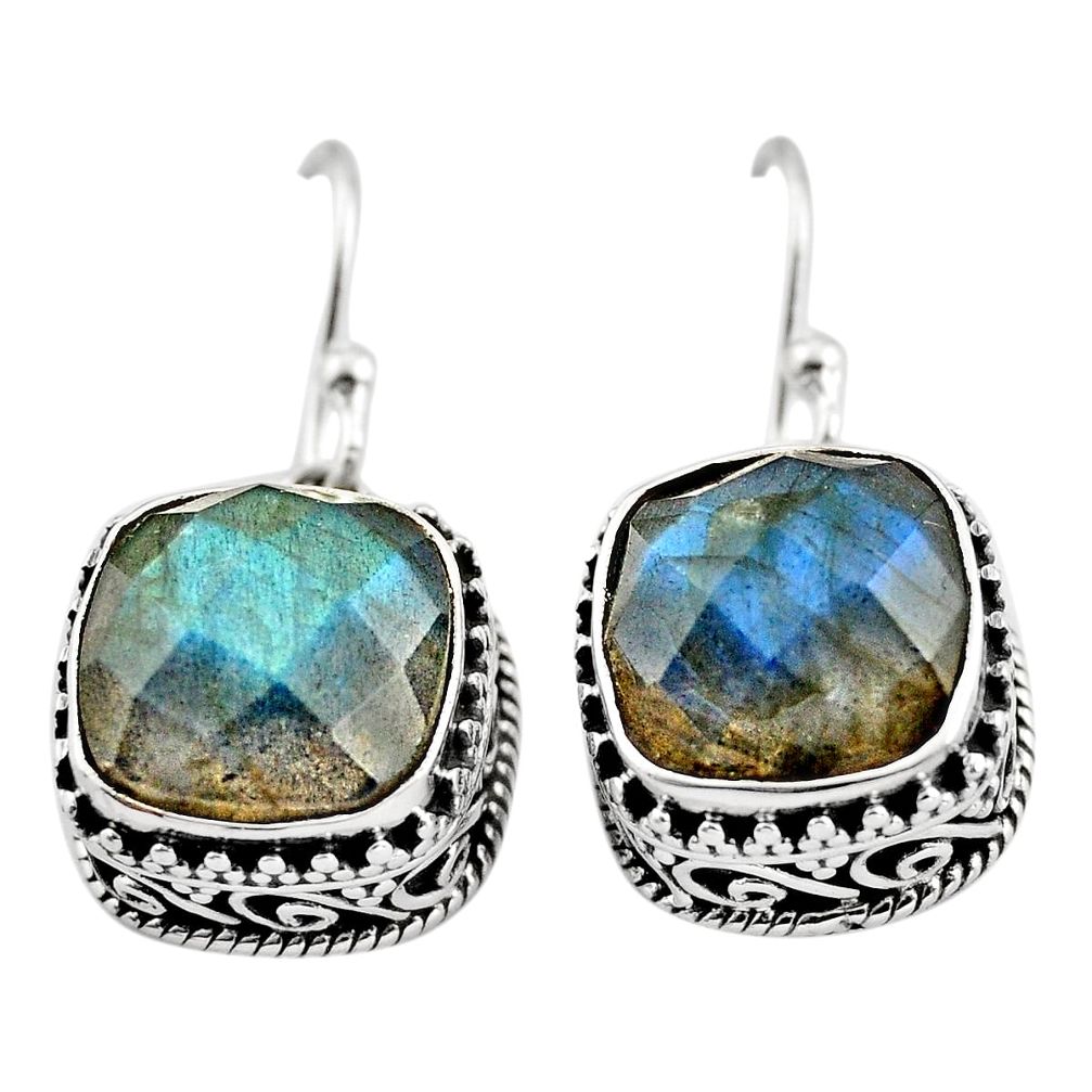 9.72cts natural blue labradorite 925 sterling silver dangle earrings r21899