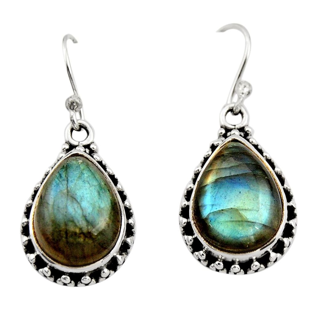 10.60cts natural blue labradorite 925 sterling silver dangle earrings r21996