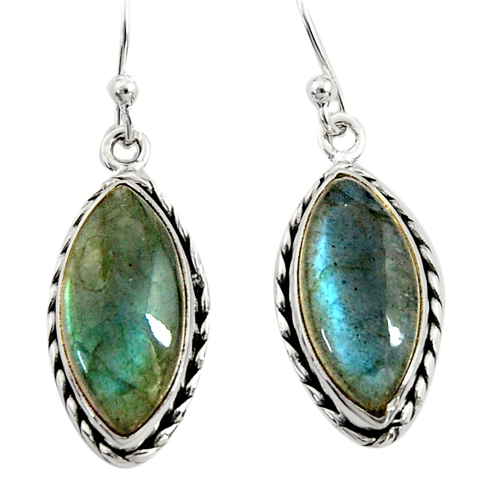 12.60cts natural blue labradorite 925 sterling silver dangle earrings r22882