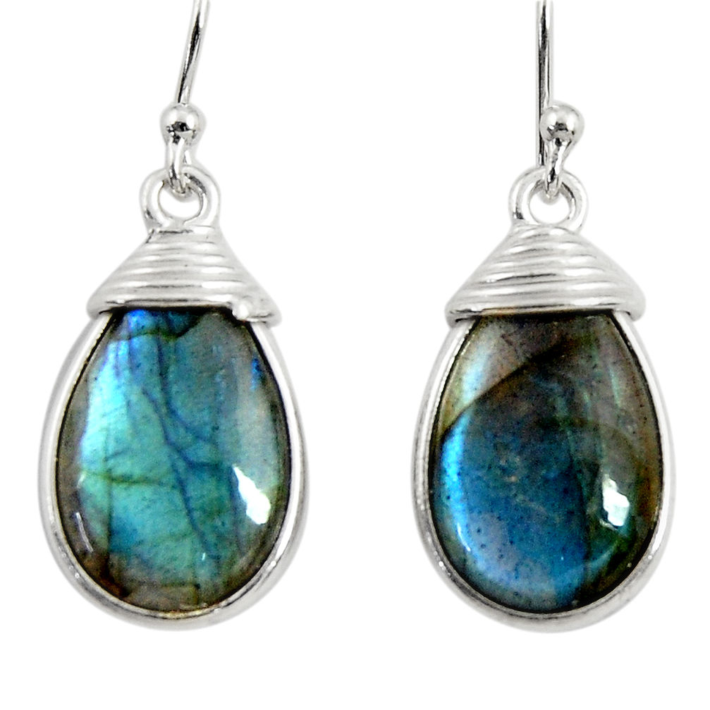 12.96cts natural blue labradorite 925 sterling silver dangle earrings r29189