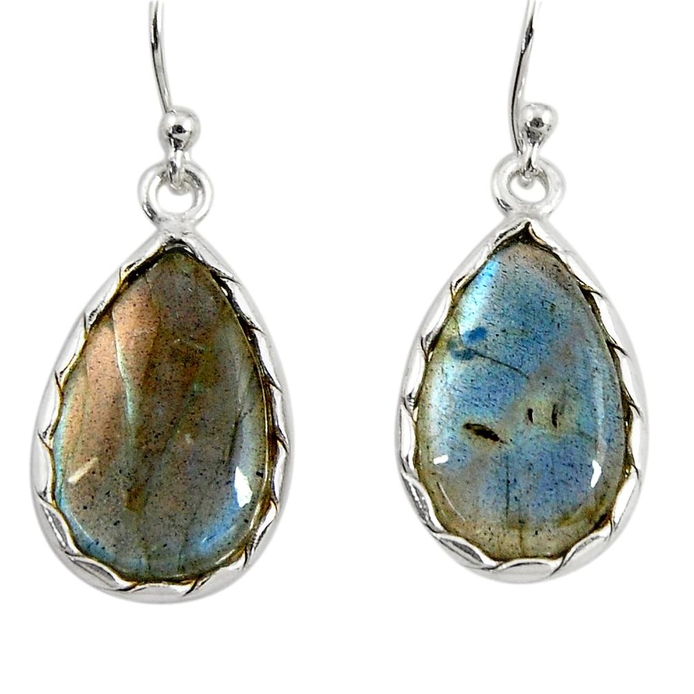 13.13cts natural blue labradorite 925 sterling silver dangle earrings r29193