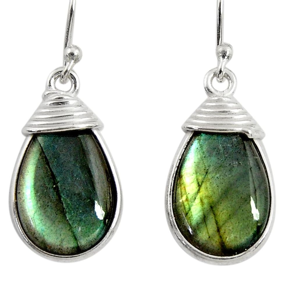 12.57cts natural blue labradorite 925 sterling silver dangle earrings r29196