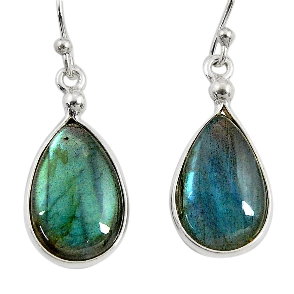 11.37cts natural blue labradorite 925 sterling silver dangle earrings r29200