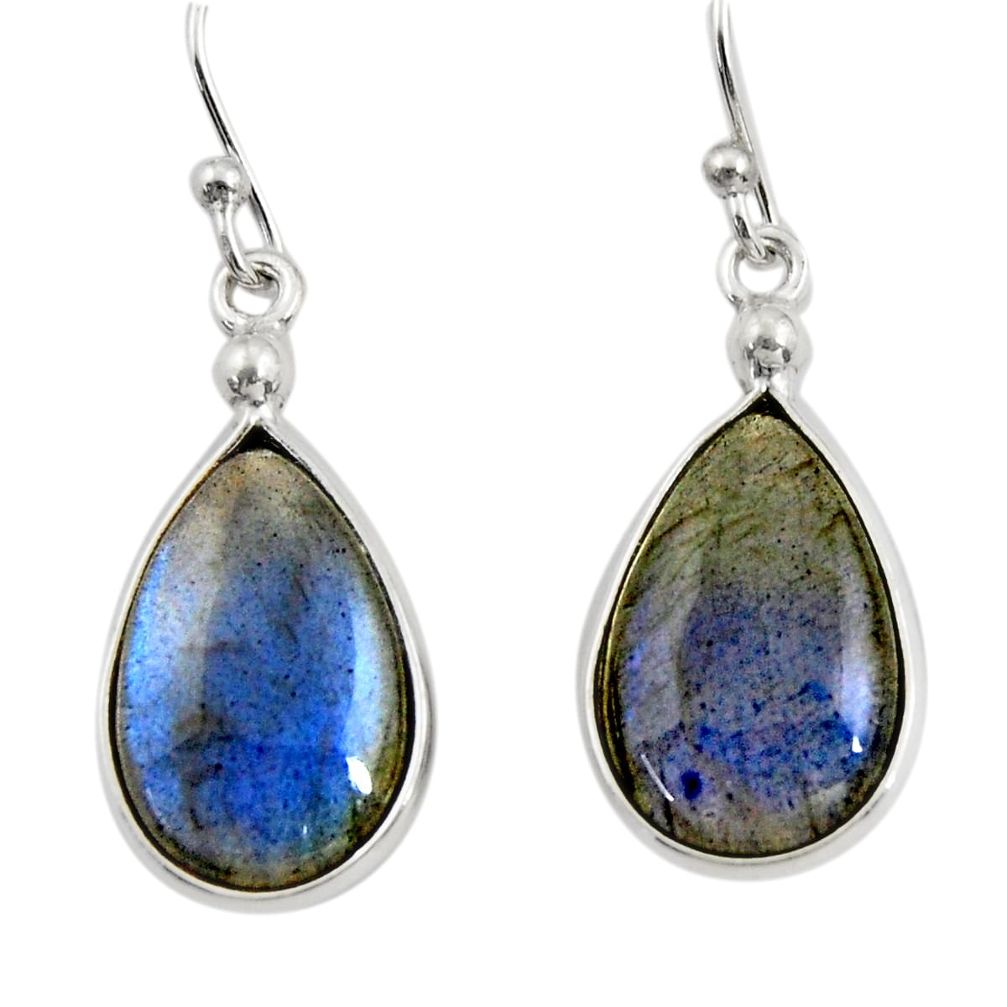 10.08cts natural blue labradorite 925 sterling silver dangle earrings r30385