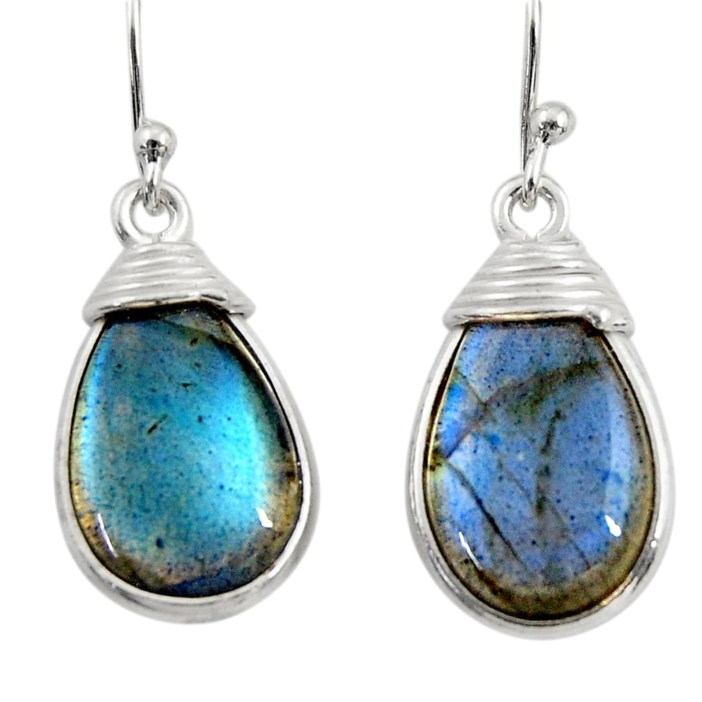 11.73cts natural blue labradorite 925 sterling silver dangle earrings r30390