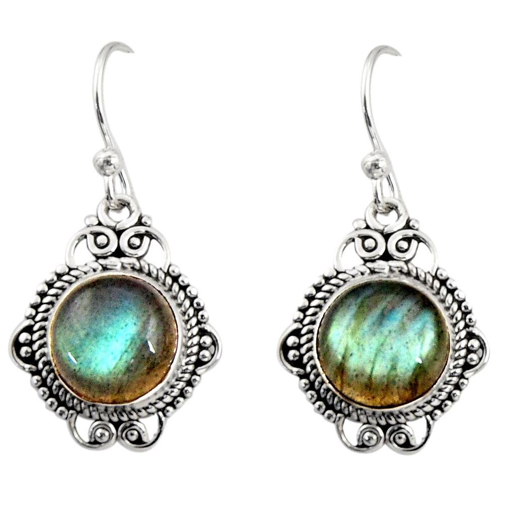 9.90cts natural blue labradorite 925 sterling silver dangle earrings r30943