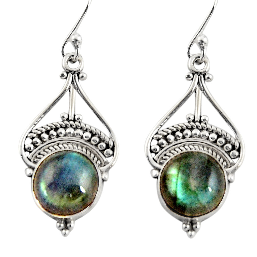 7.18cts natural blue labradorite 925 sterling silver dangle earrings r31013