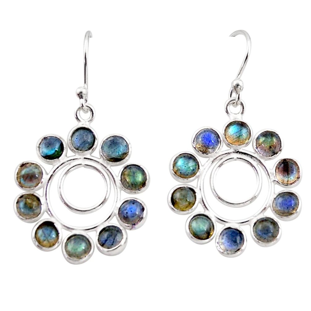 9.72cts natural blue labradorite 925 sterling silver dangle earrings r35573