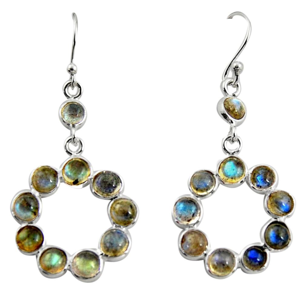 9.18cts natural blue labradorite 925 sterling silver dangle earrings r35690