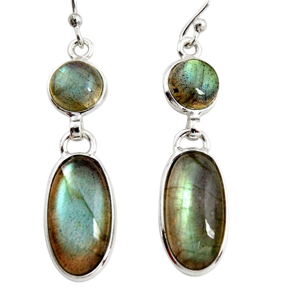 13.43cts natural blue labradorite 925 sterling silver dangle earrings r36516