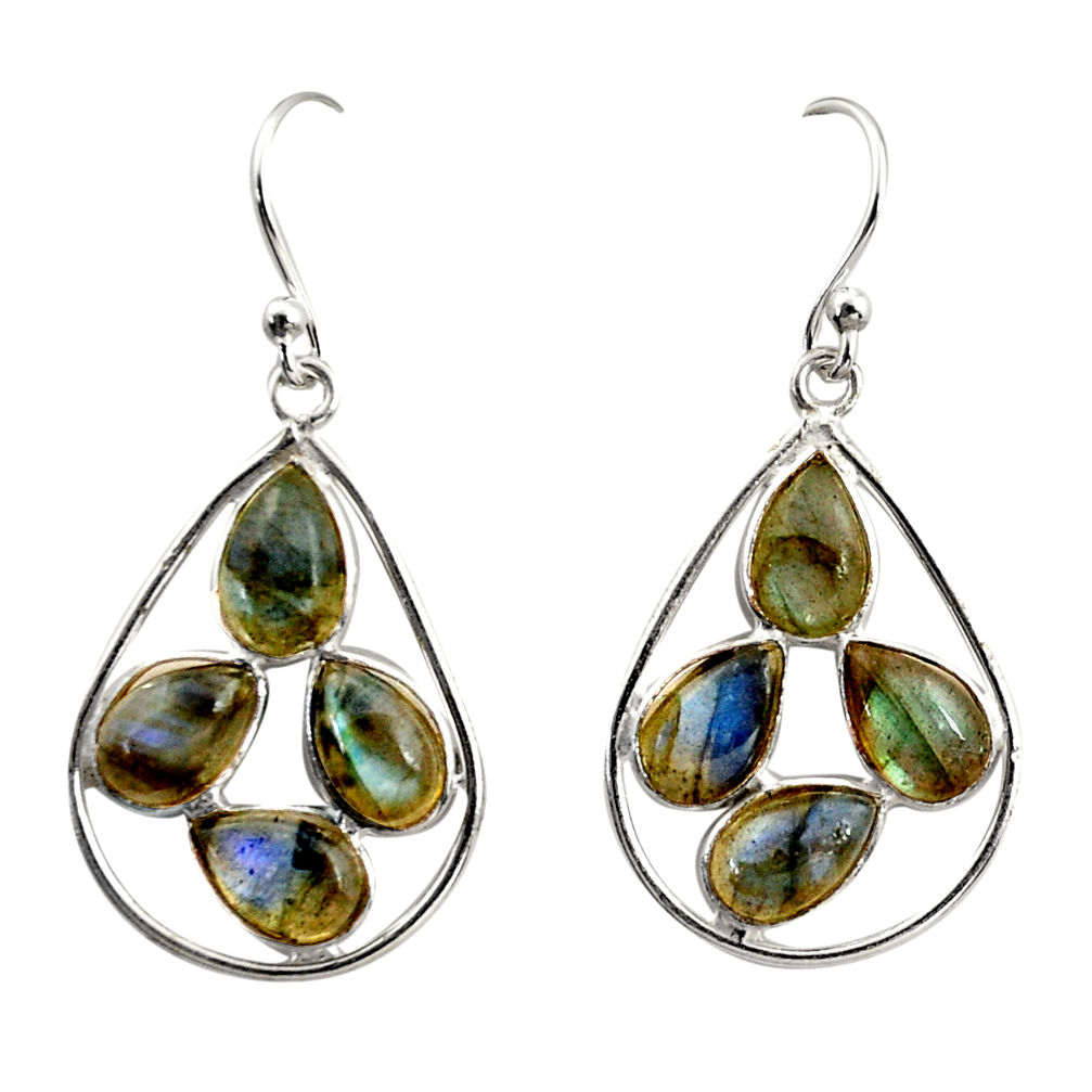 12.54cts natural blue labradorite 925 sterling silver dangle earrings r37593