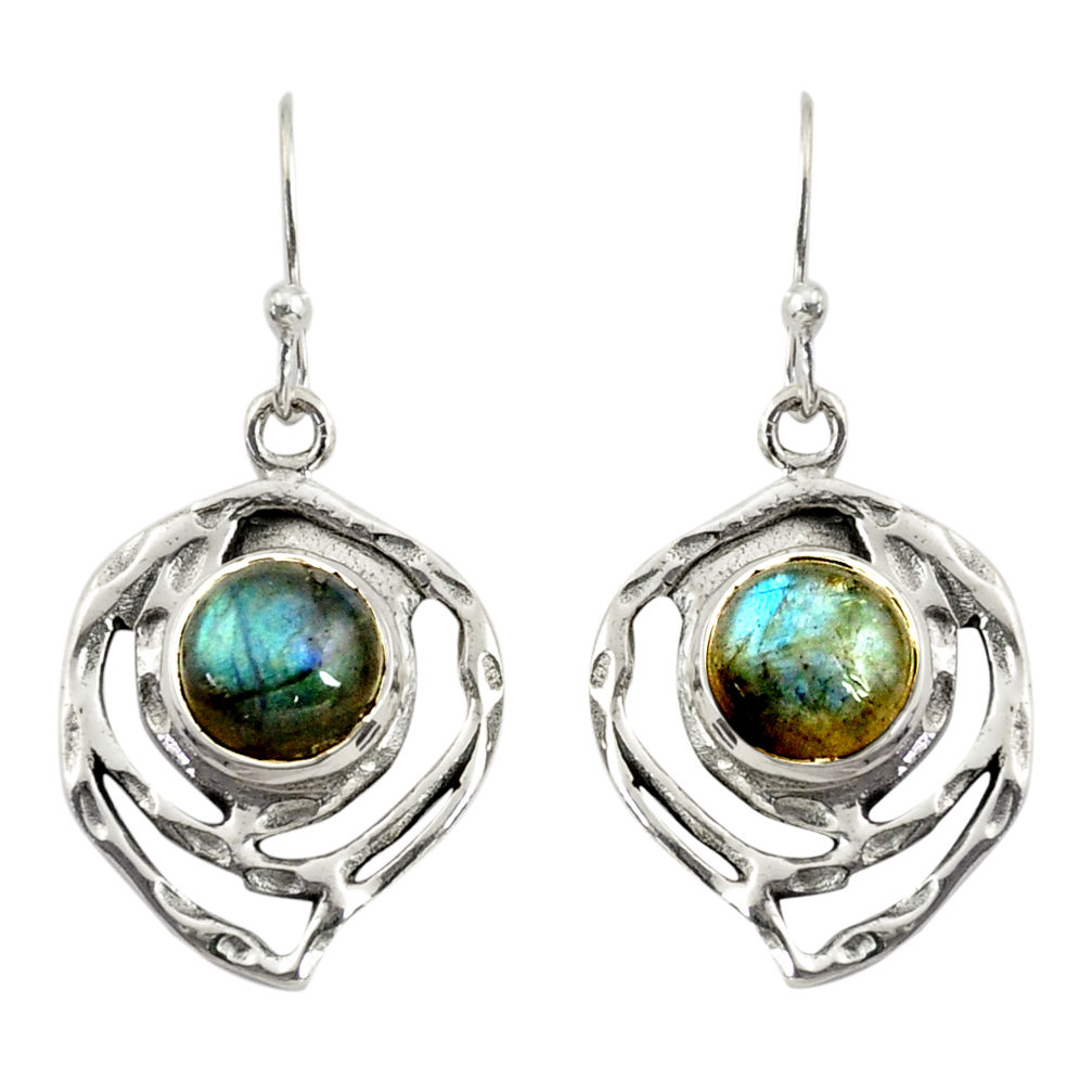 5.75cts natural blue labradorite 925 sterling silver dangle earrings r39174