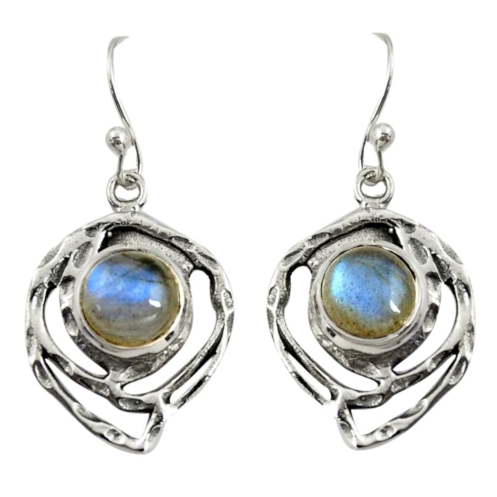 5.75cts natural blue labradorite 925 sterling silver dangle earrings r39175