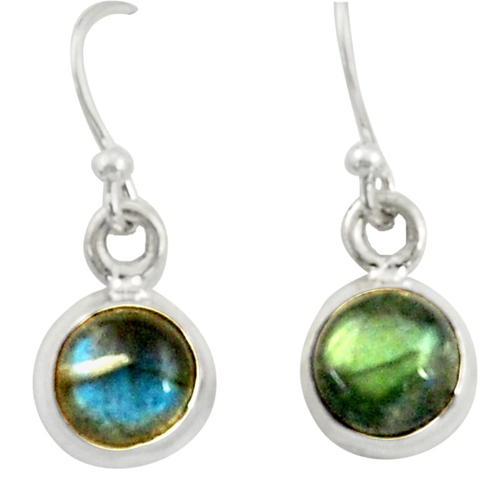 4.05cts natural blue labradorite 925 sterling silver dangle earrings r41111