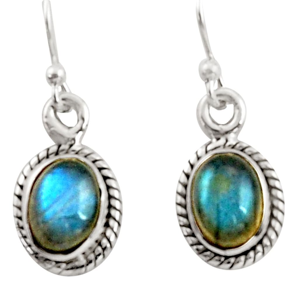 4.51cts natural blue labradorite 925 sterling silver dangle earrings r41112