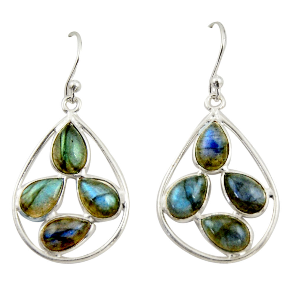 10.15cts natural blue labradorite 925 sterling silver dangle earrings r42296