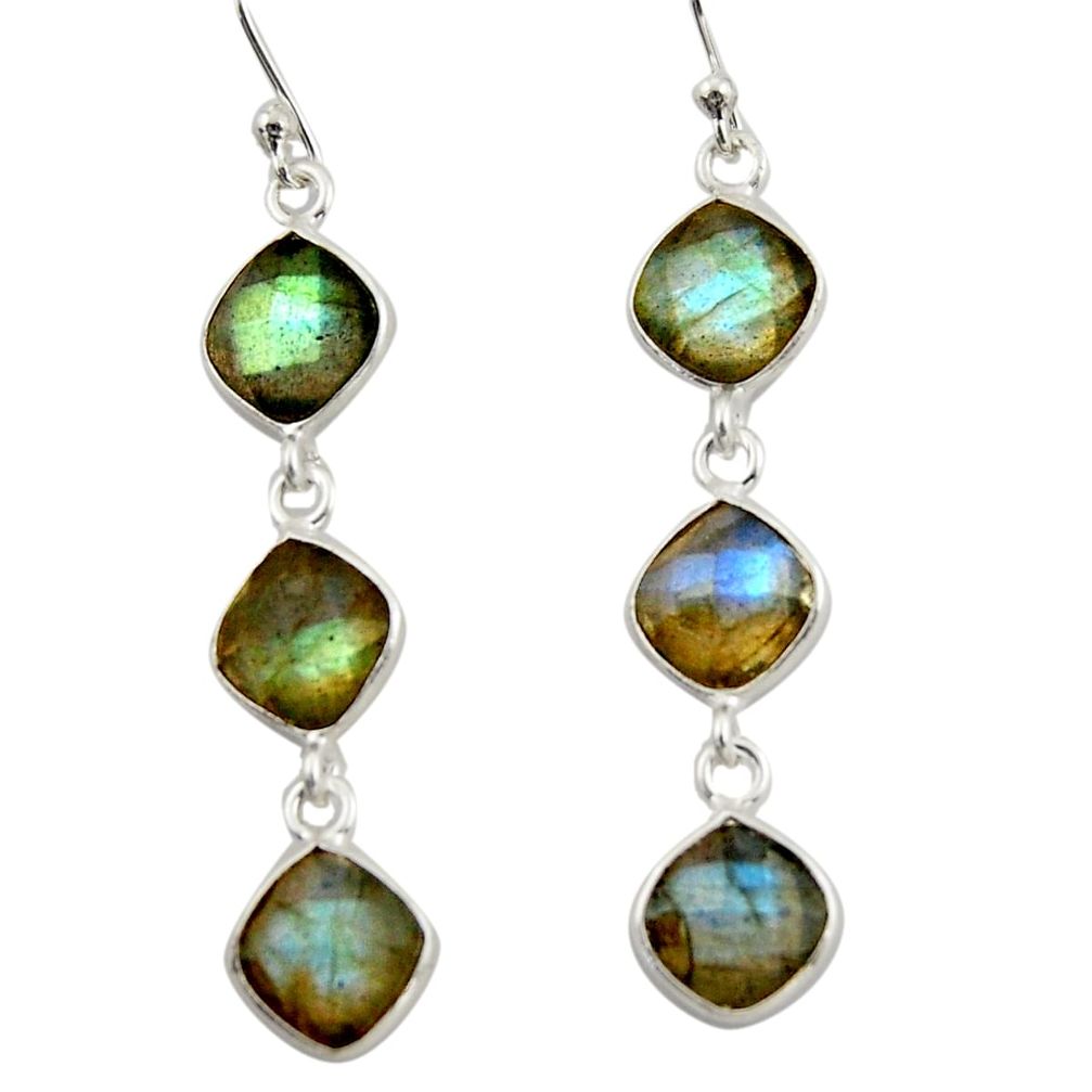 10.33cts natural blue labradorite 925 sterling silver dangle earrings r42297