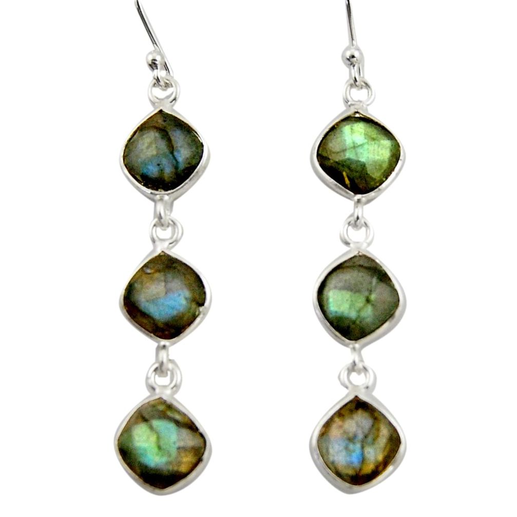 10.28cts natural blue labradorite 925 sterling silver dangle earrings r42298
