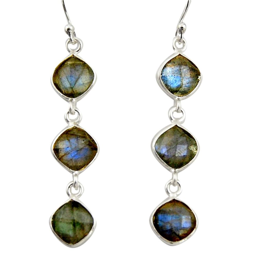 10.02cts natural blue labradorite 925 sterling silver dangle earrings r42299