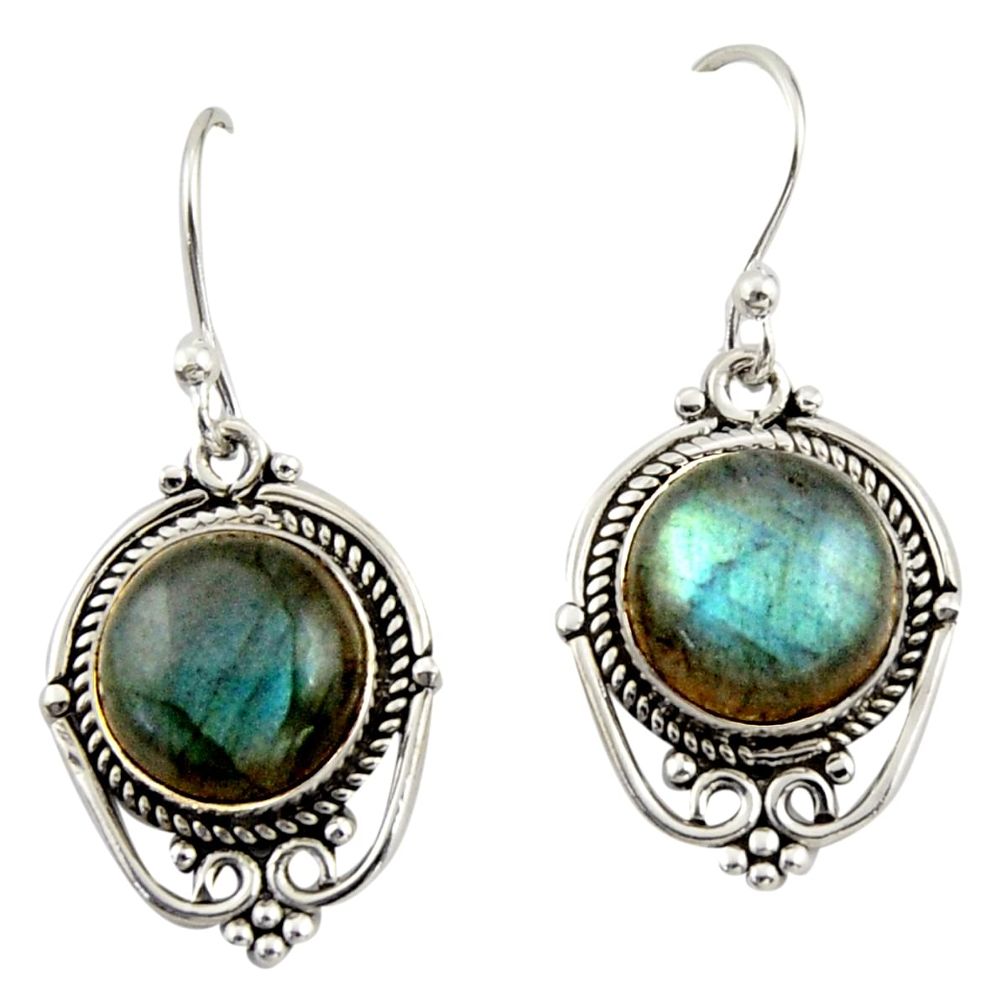 8.21cts natural blue labradorite 925 sterling silver dangle earrings r42334