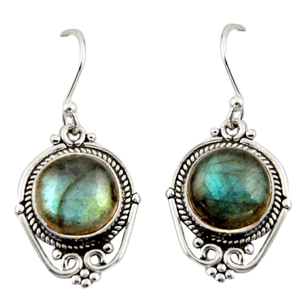 8.32cts natural blue labradorite 925 sterling silver dangle earrings r42335