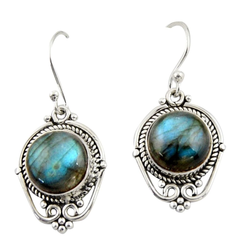 8.41cts natural blue labradorite 925 sterling silver dangle earrings r42337