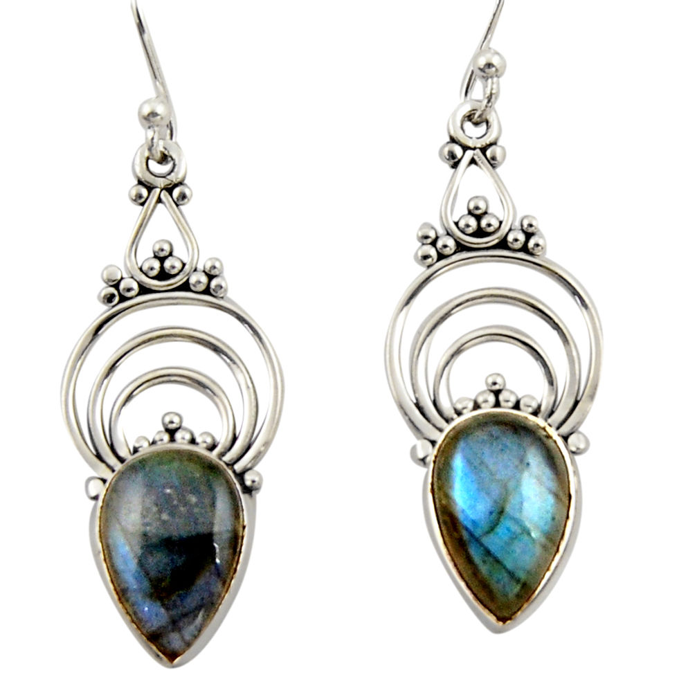 8.32cts natural blue labradorite 925 sterling silver dangle earrings r42357