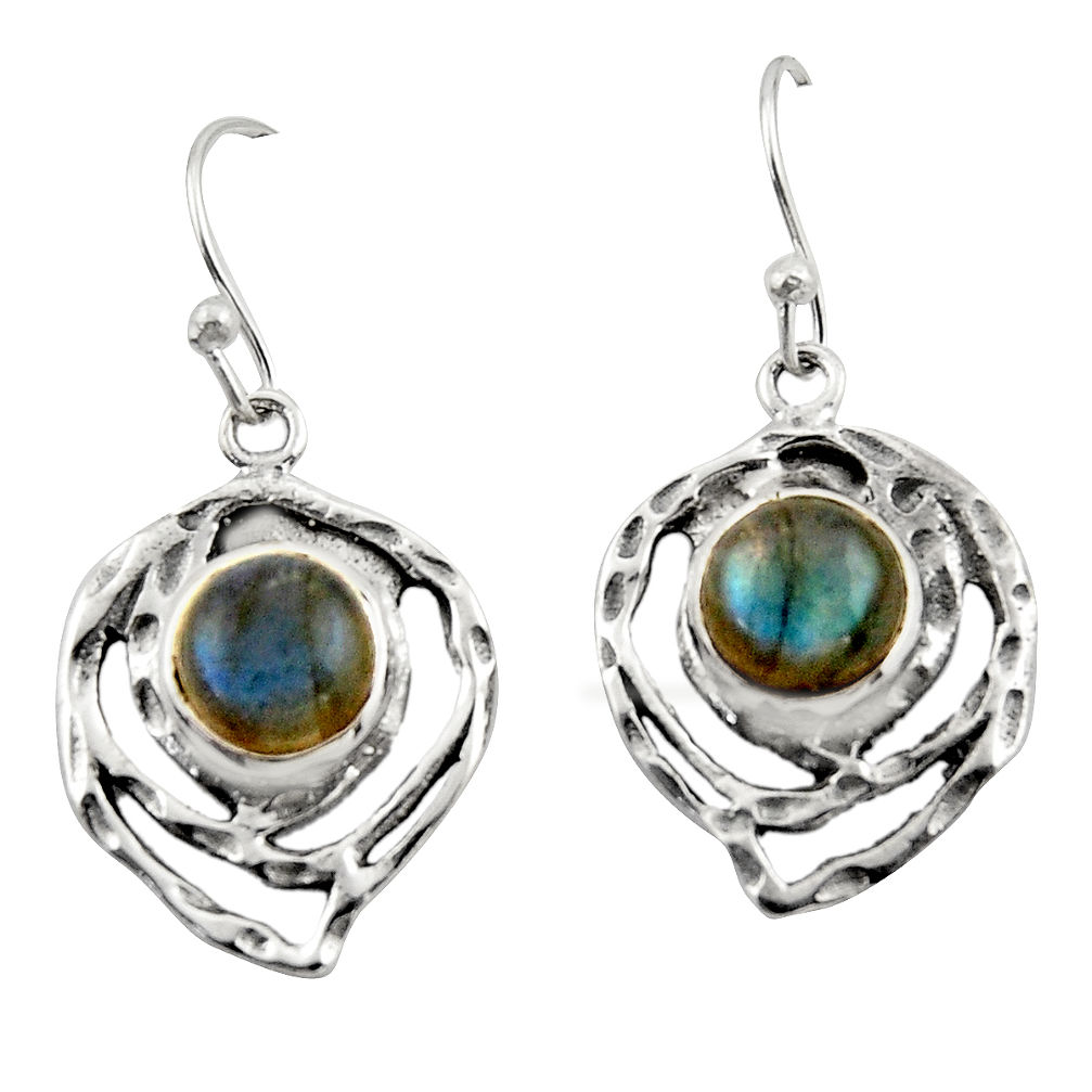 6.20cts natural blue labradorite 925 sterling silver dangle earrings r42871