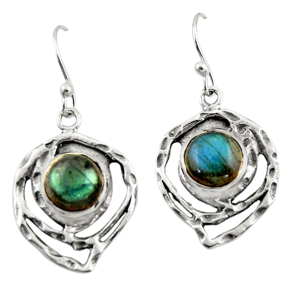 6.40cts natural blue labradorite 925 sterling silver dangle earrings r42872