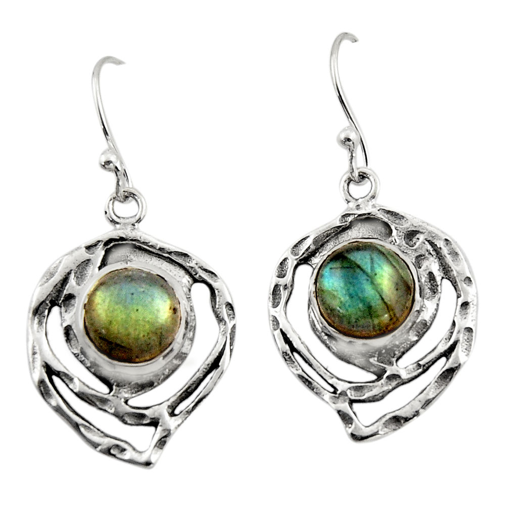 6.22cts natural blue labradorite 925 sterling silver dangle earrings r42874