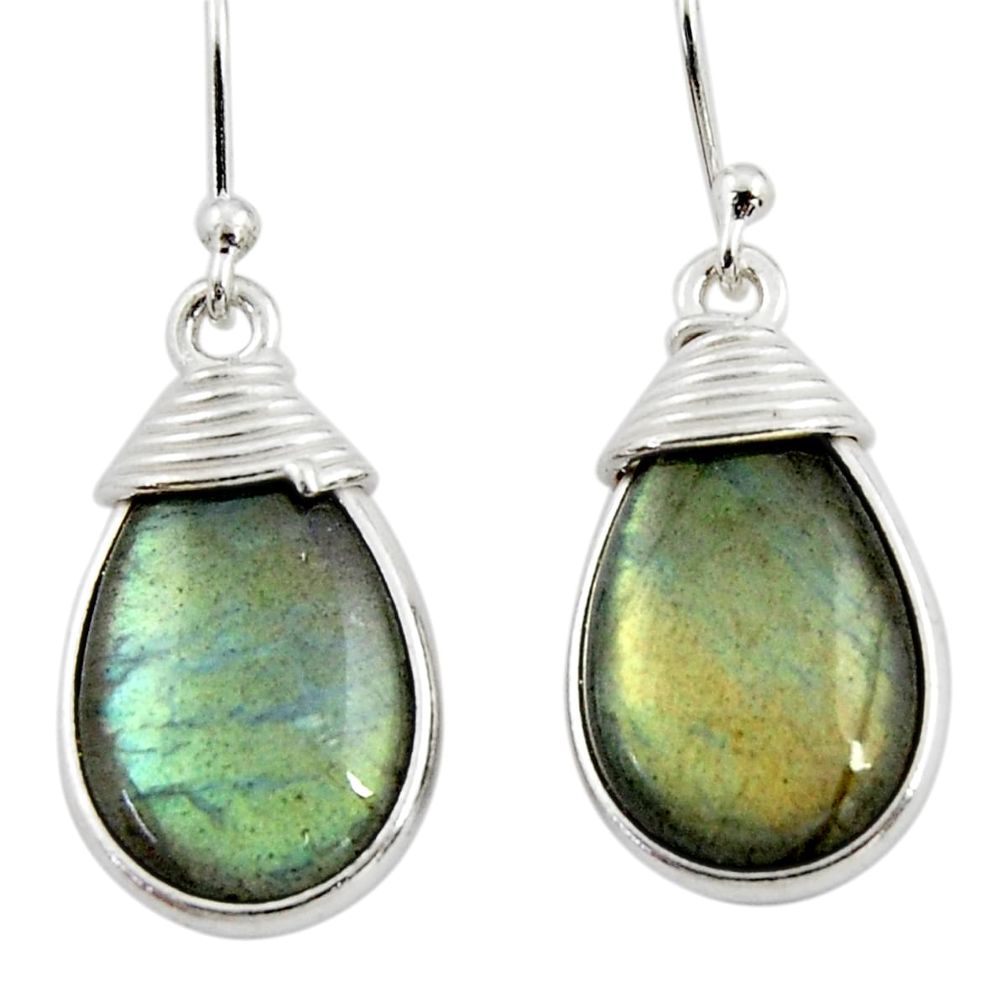 11.92cts natural blue labradorite 925 sterling silver dangle earrings r44947