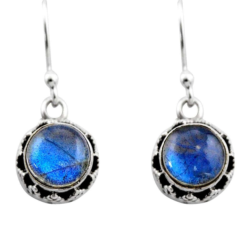 4.87cts natural blue labradorite 925 sterling silver dangle earrings r53042