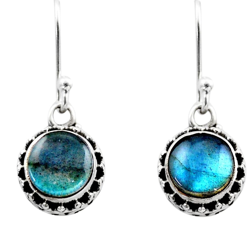 4.67cts natural blue labradorite 925 sterling silver dangle earrings r53048