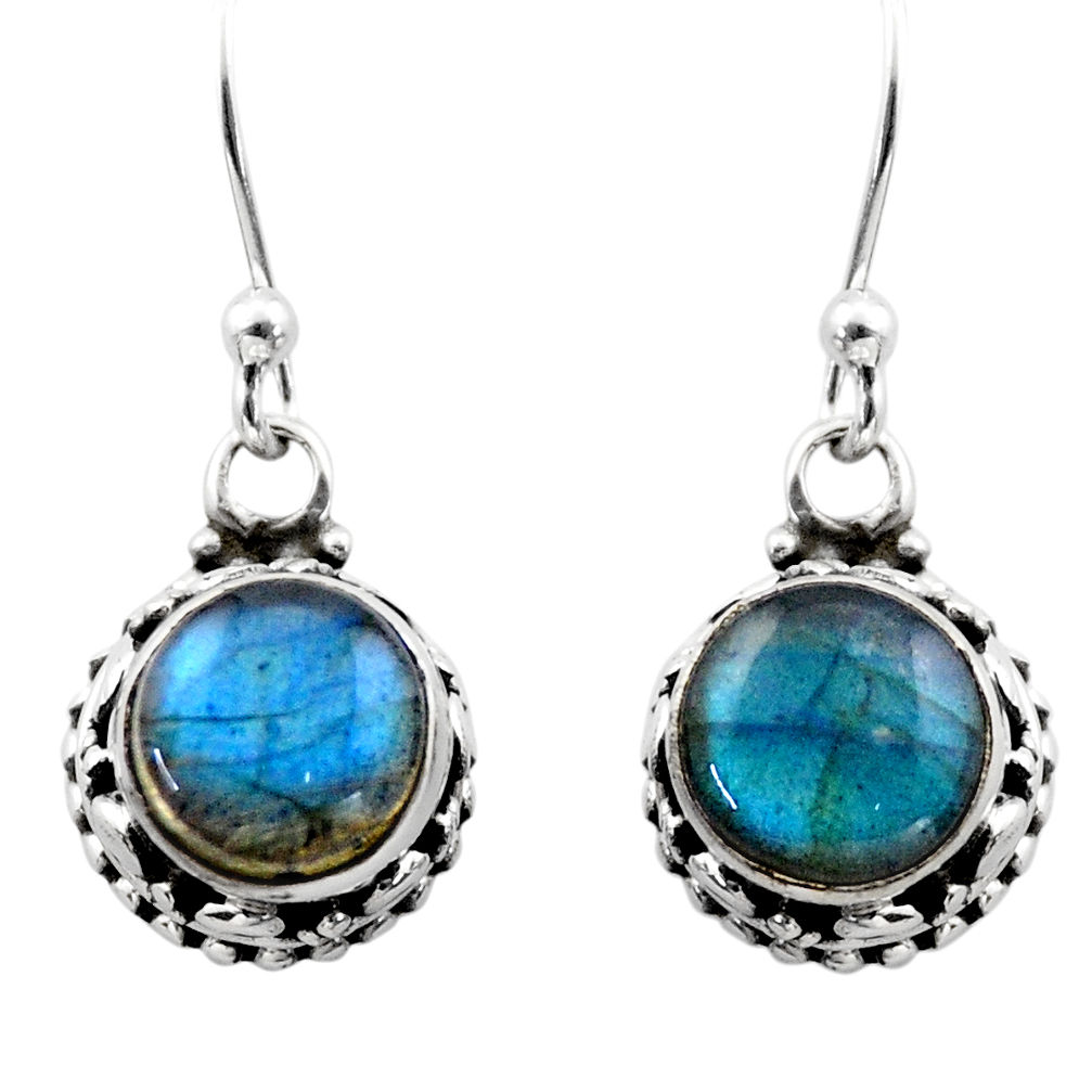 5.08cts natural blue labradorite 925 sterling silver dangle earrings r53056