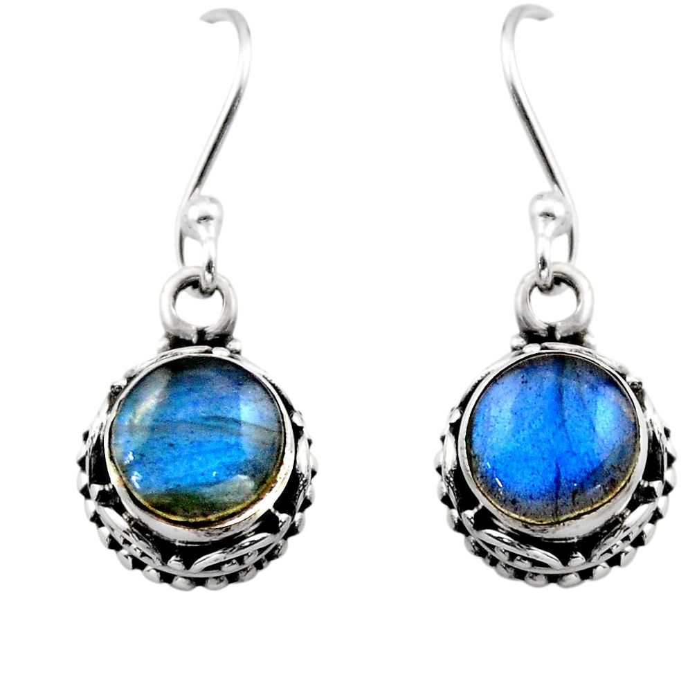 5.12cts natural blue labradorite 925 sterling silver dangle earrings r53058