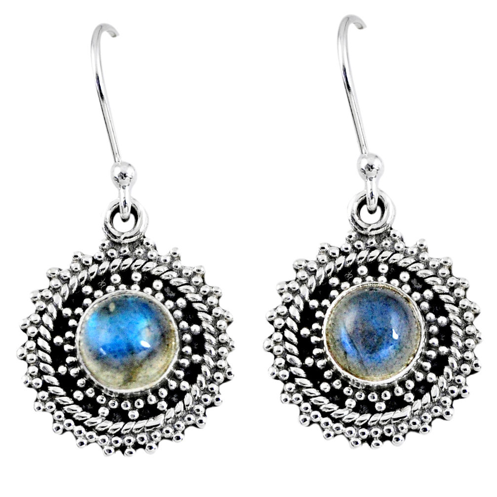 2.81cts natural blue labradorite 925 sterling silver dangle earrings r55196