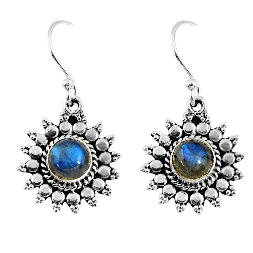 2.70cts natural blue labradorite 925 sterling silver dangle earrings r55197