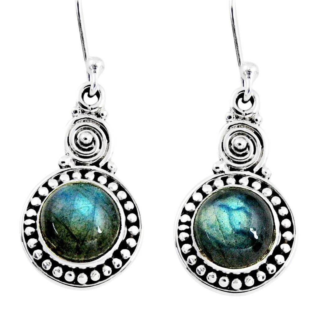 5.11cts natural blue labradorite 925 sterling silver dangle earrings r55248