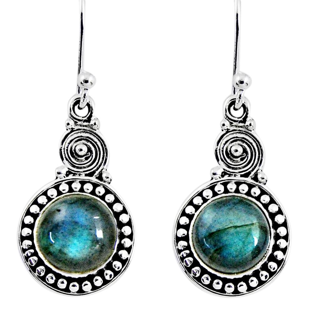 4.84cts natural blue labradorite 925 sterling silver dangle earrings r55252
